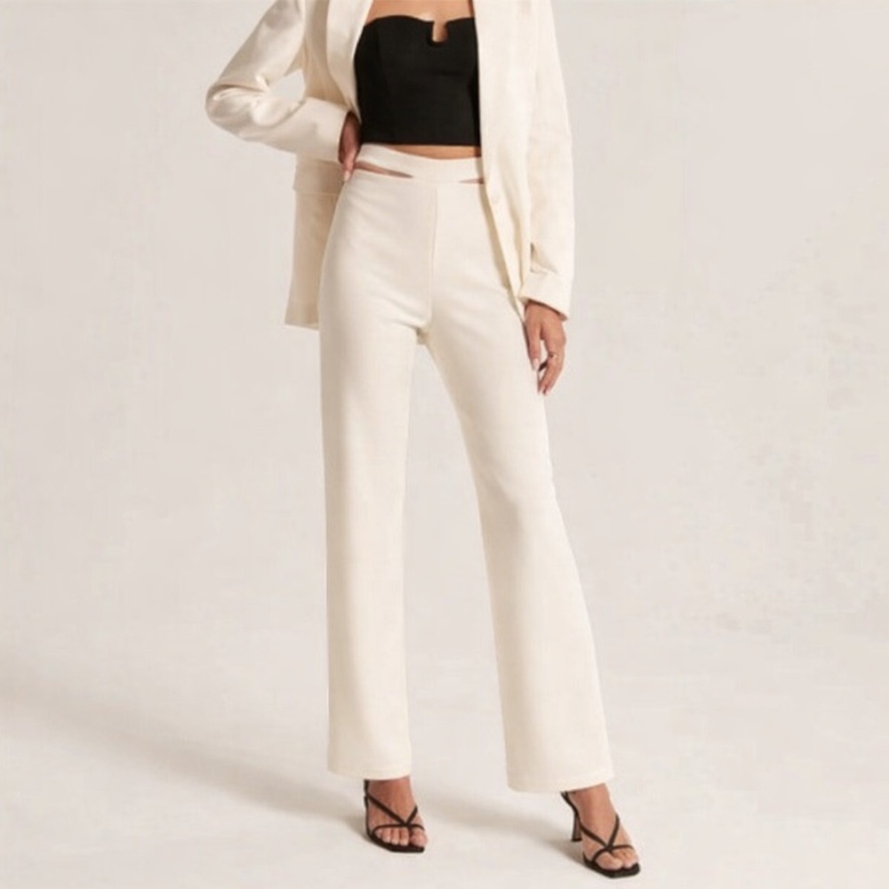Abercrombie and Fitch White Cut Out Trousers